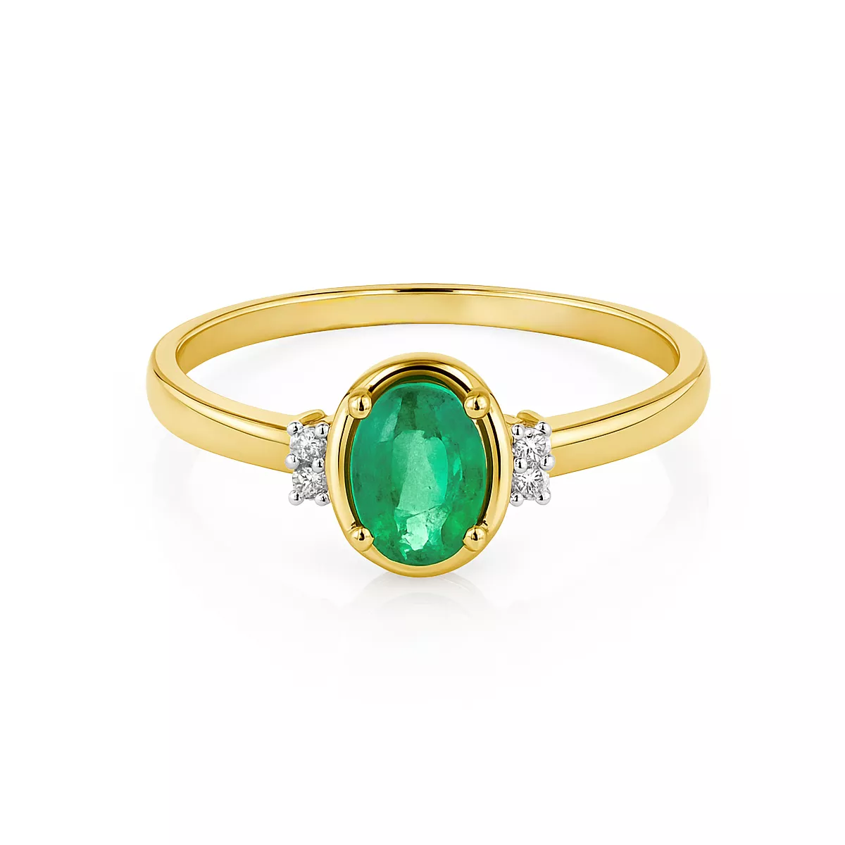 Inele - Inel Maria Granacci cu smarald si diamant, din aur galben de 14K, cellini.ro