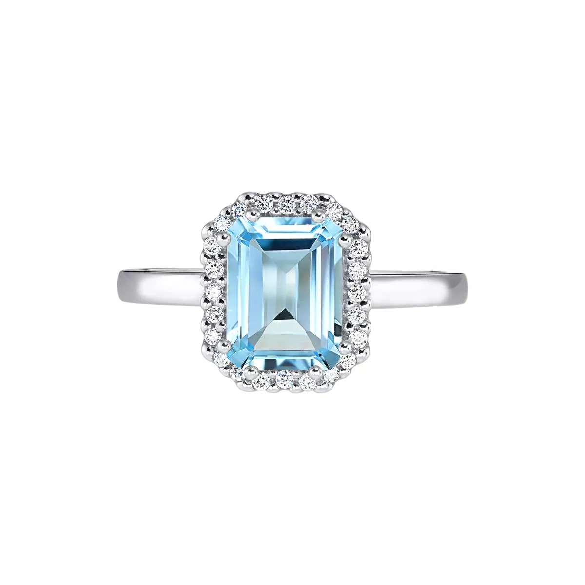 Inele - Inel Maria Granacci cu topaz si diamante, din aur alb de 18K, cellini.ro