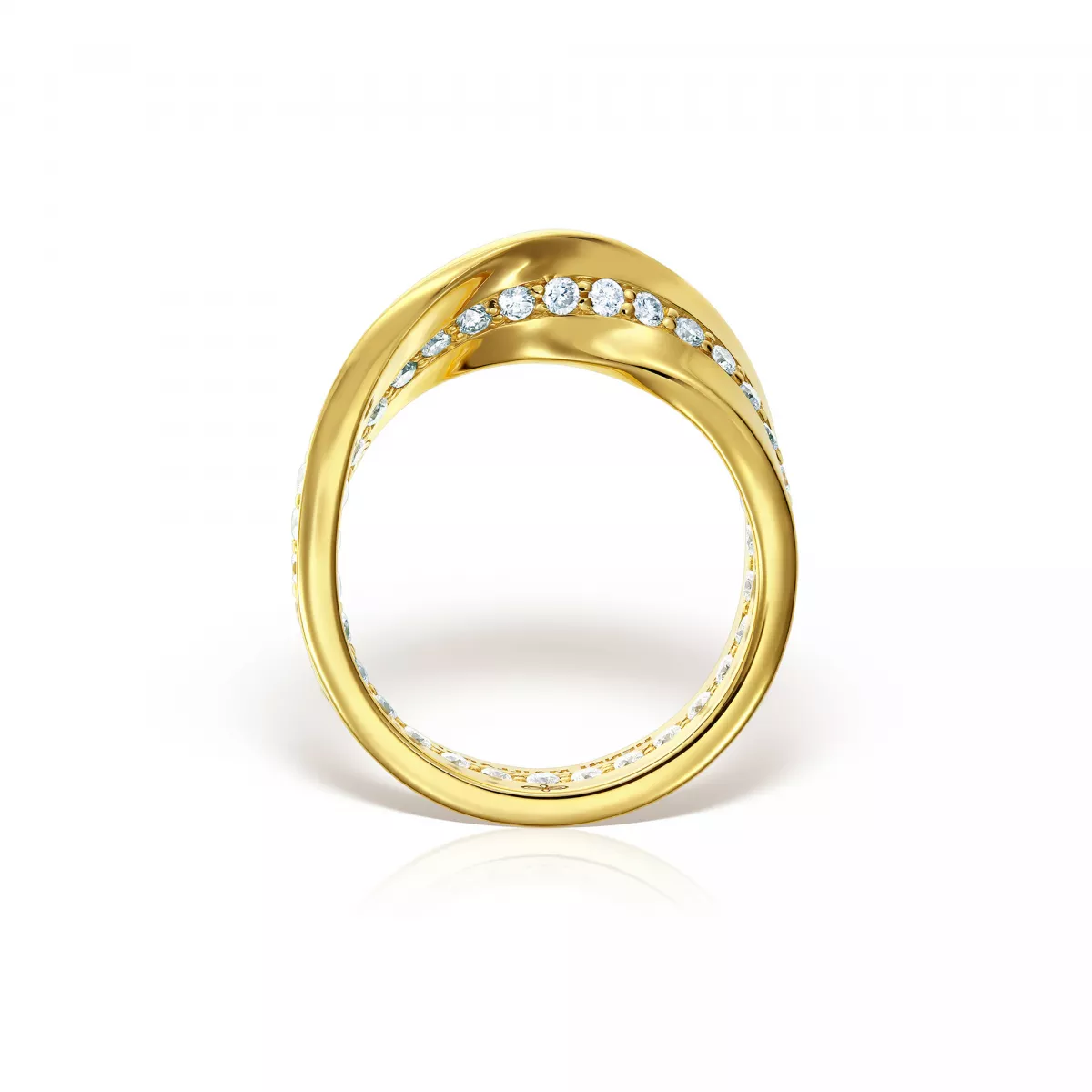 Inele - Inel Mobius Henri Maillardet cu diamant, din aur galben de 18K, cellini.ro