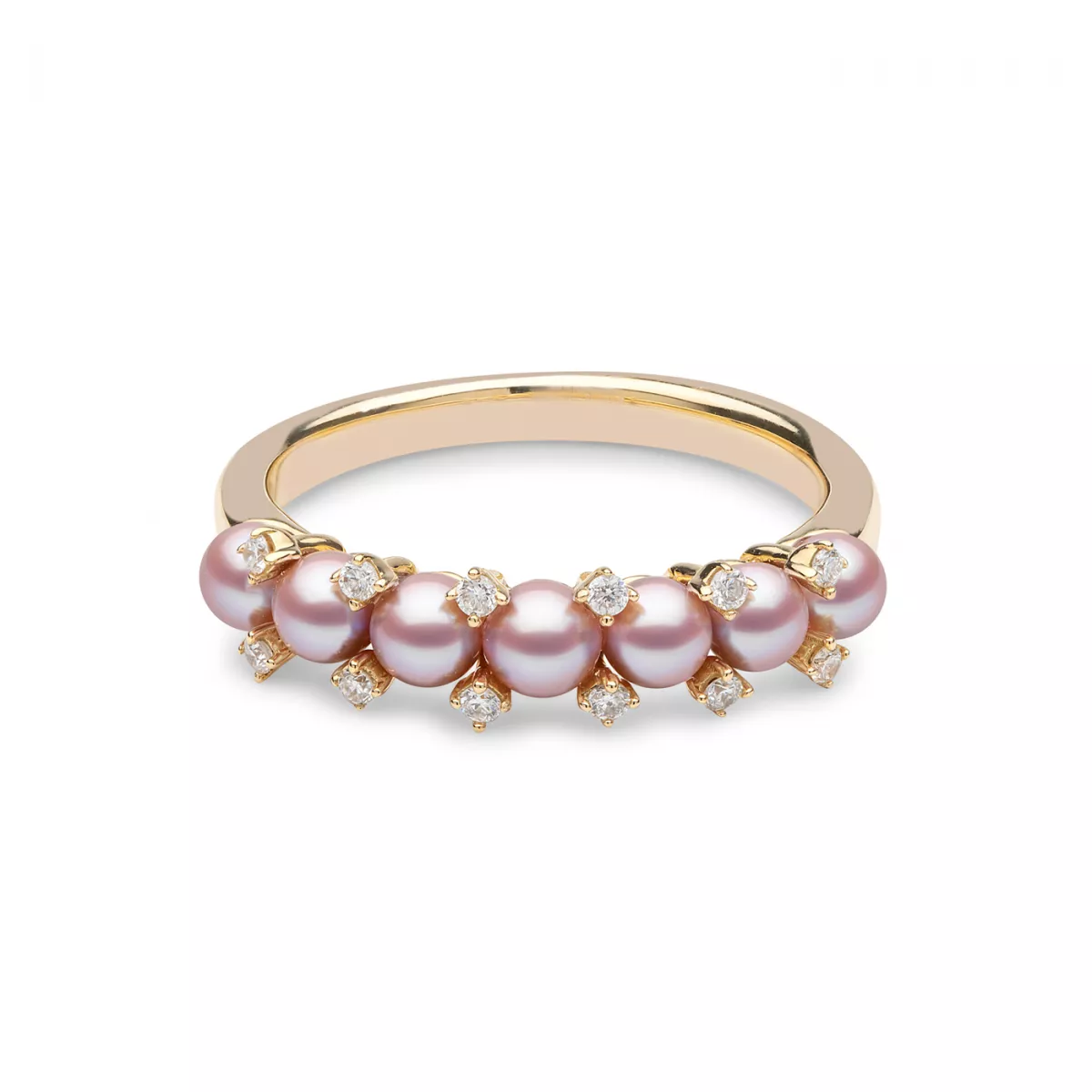 Inele - Inel  Yoko London cu perle si diamante, din aur galben de 18K, cellini.ro