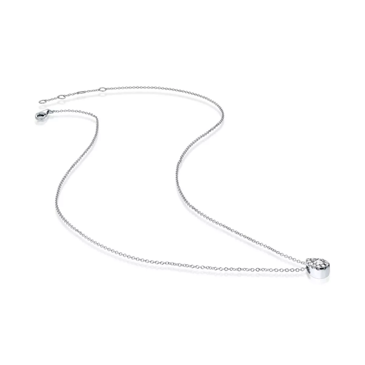 Coliere - Lant cu pandantiv Classic Diamonds cu diamante, din aur alb de 18K, cellini.ro
