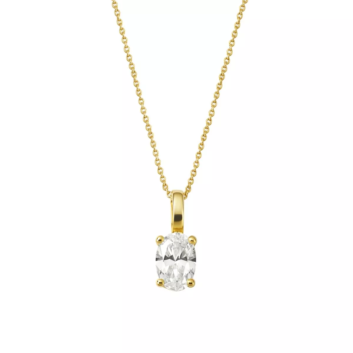 Lant cu pandantiv Eva Nobile cu zircon, din aur galben de 14K