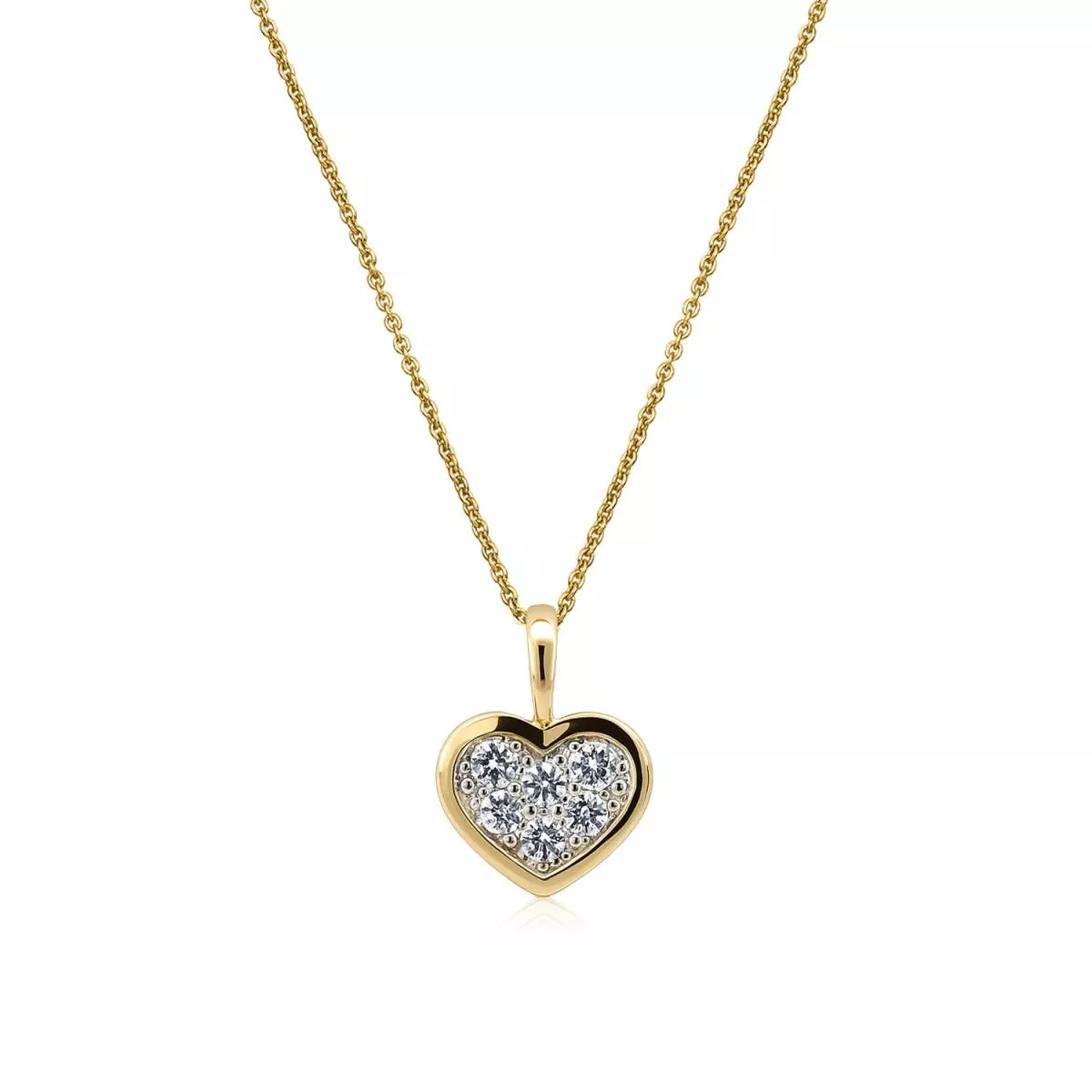 Lant cu pandantiv Eva Nobile cu zircon, din aur galben de 14K