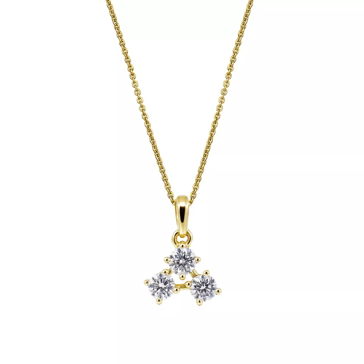 Lant cu pandantiv Eva Nobile cu zircon, din aur galben de 14K