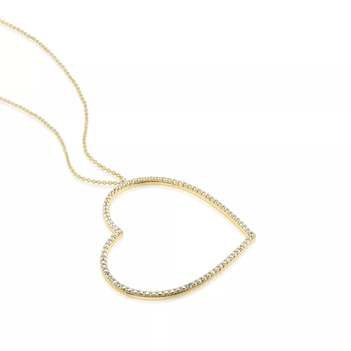 Coliere - Lant cu pandantiv  Eva Nobile cu zircon, din aur galben de 18K, cellini.ro