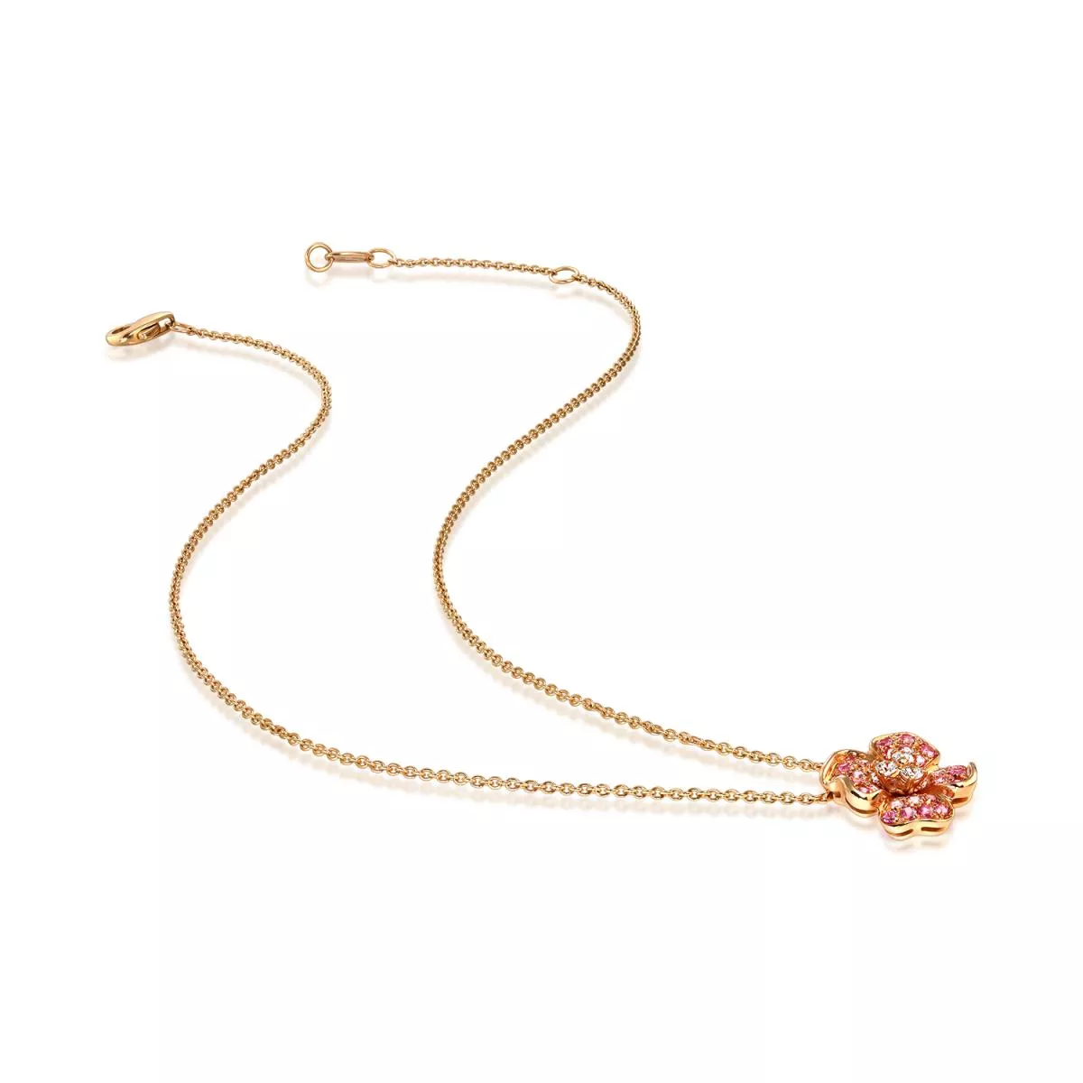 Coliere - Lant cu pandantiv Leo Pizzo cu safire si diamante, din aur galben de 18K, cellini.ro