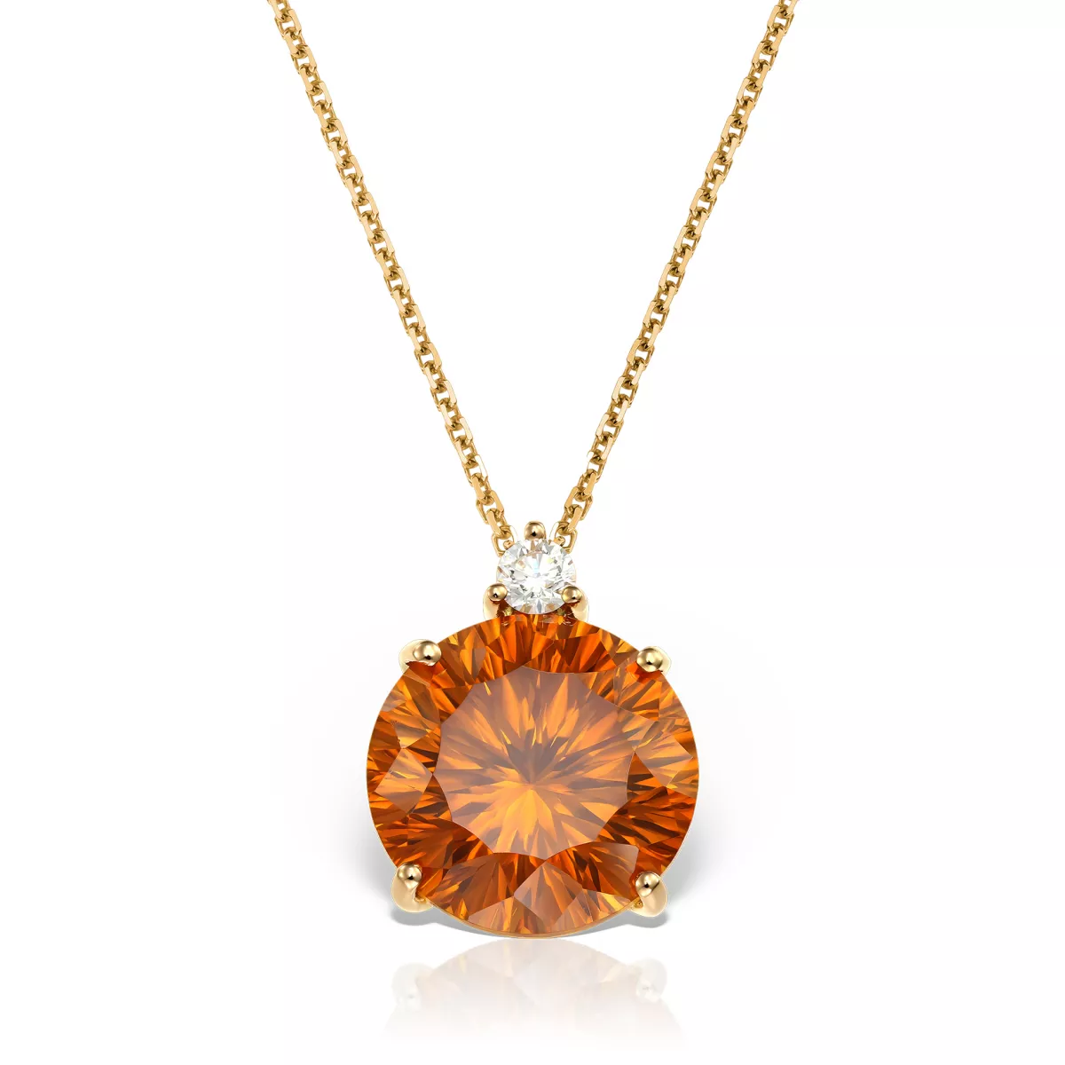 Lant cu pandantiv  Leo Pizzo cu zircon si diamante, din aur roz de 18K