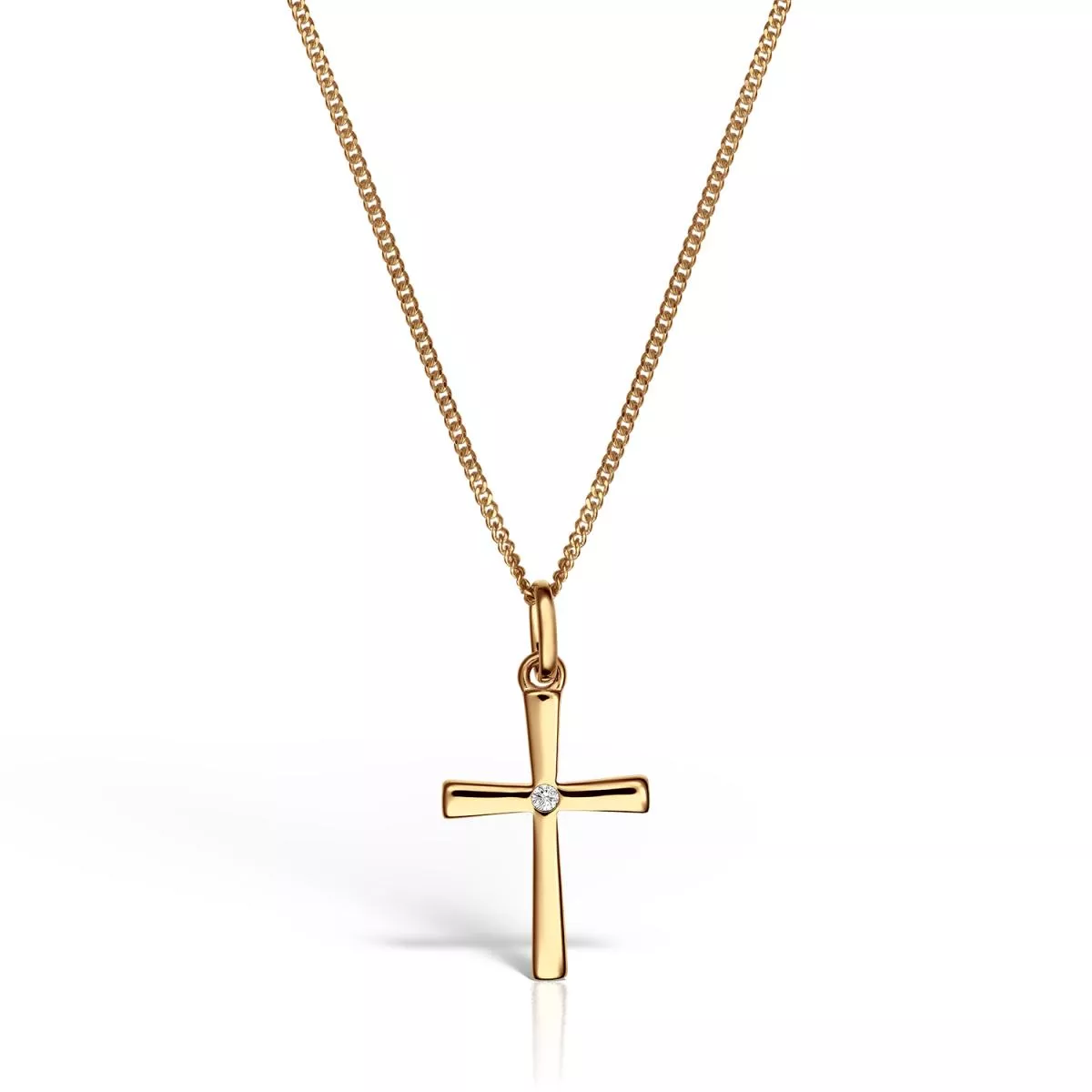 Lant cu pandantiv Maria Granacci cu diamant, din aur galben de 14K