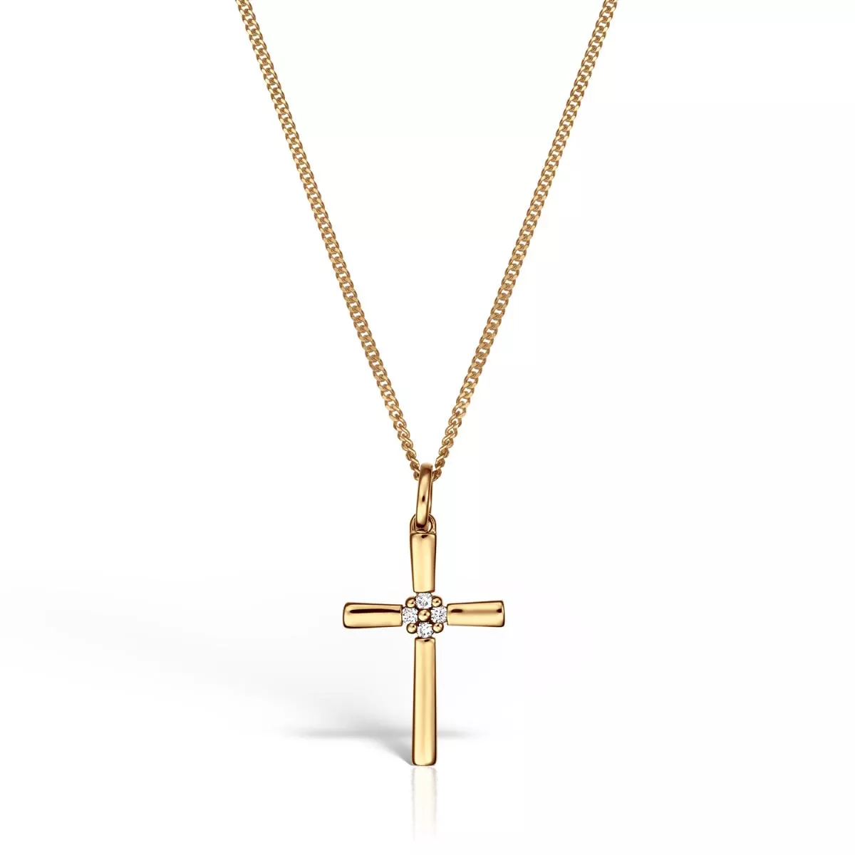 Lant cu pandantiv Maria Granacci cu diamant, din aur galben de 14K
