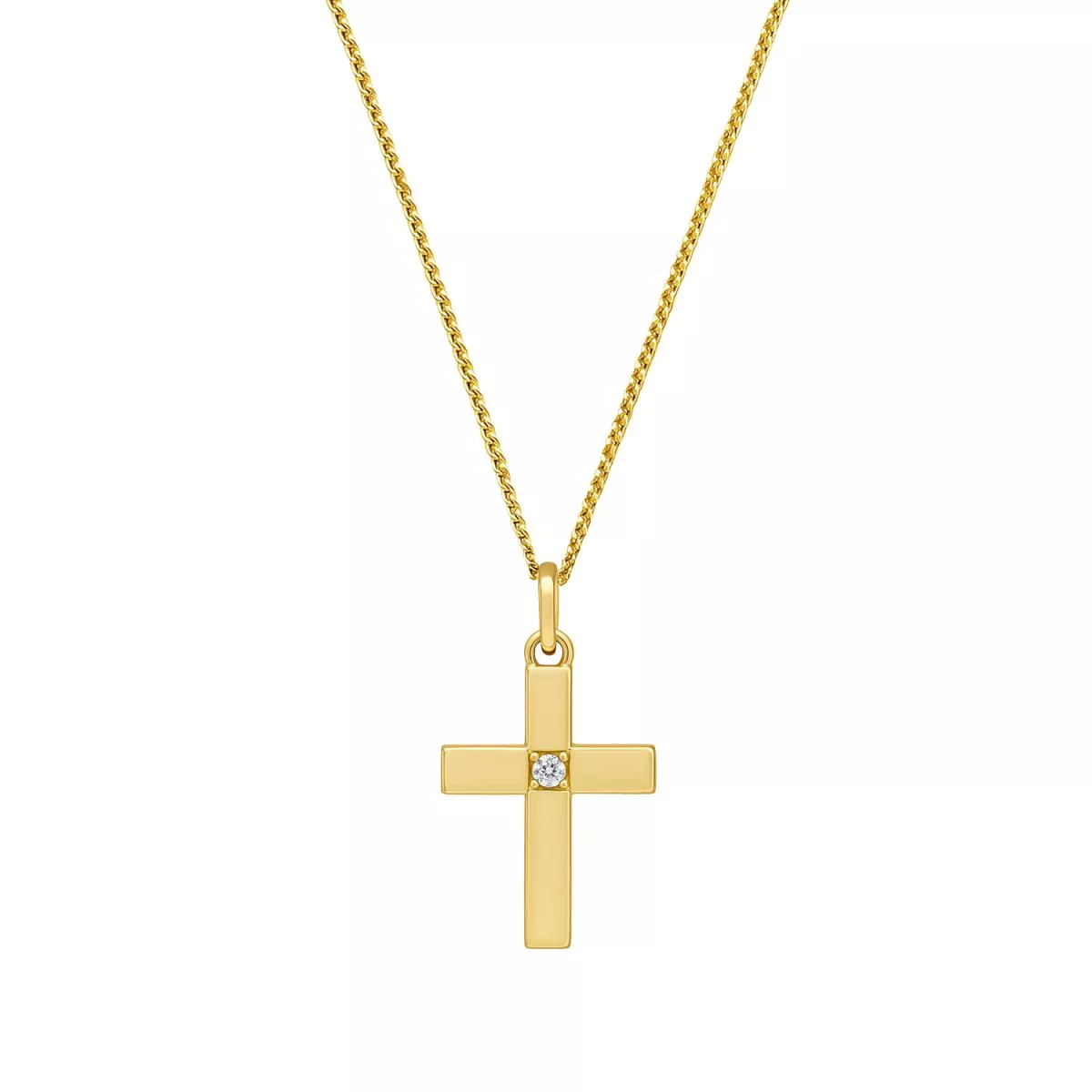 Lant cu pandantiv Maria Granacci cu diamant, din aur galben de 14K