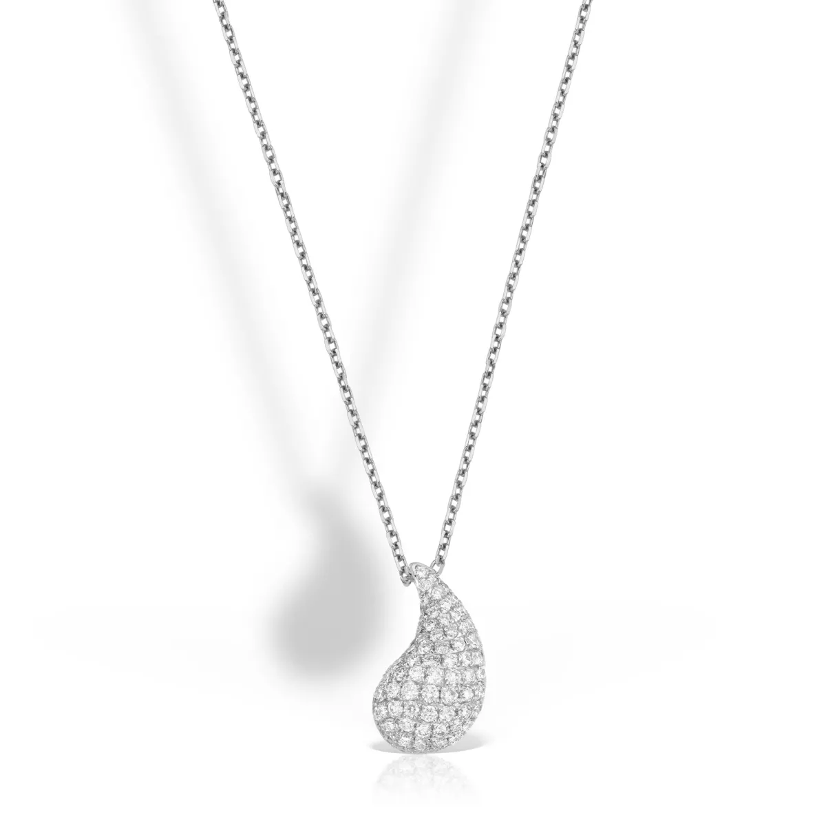 Lant cu pandantiv  Maria Granacci cu diamante, din aur alb  de 18K