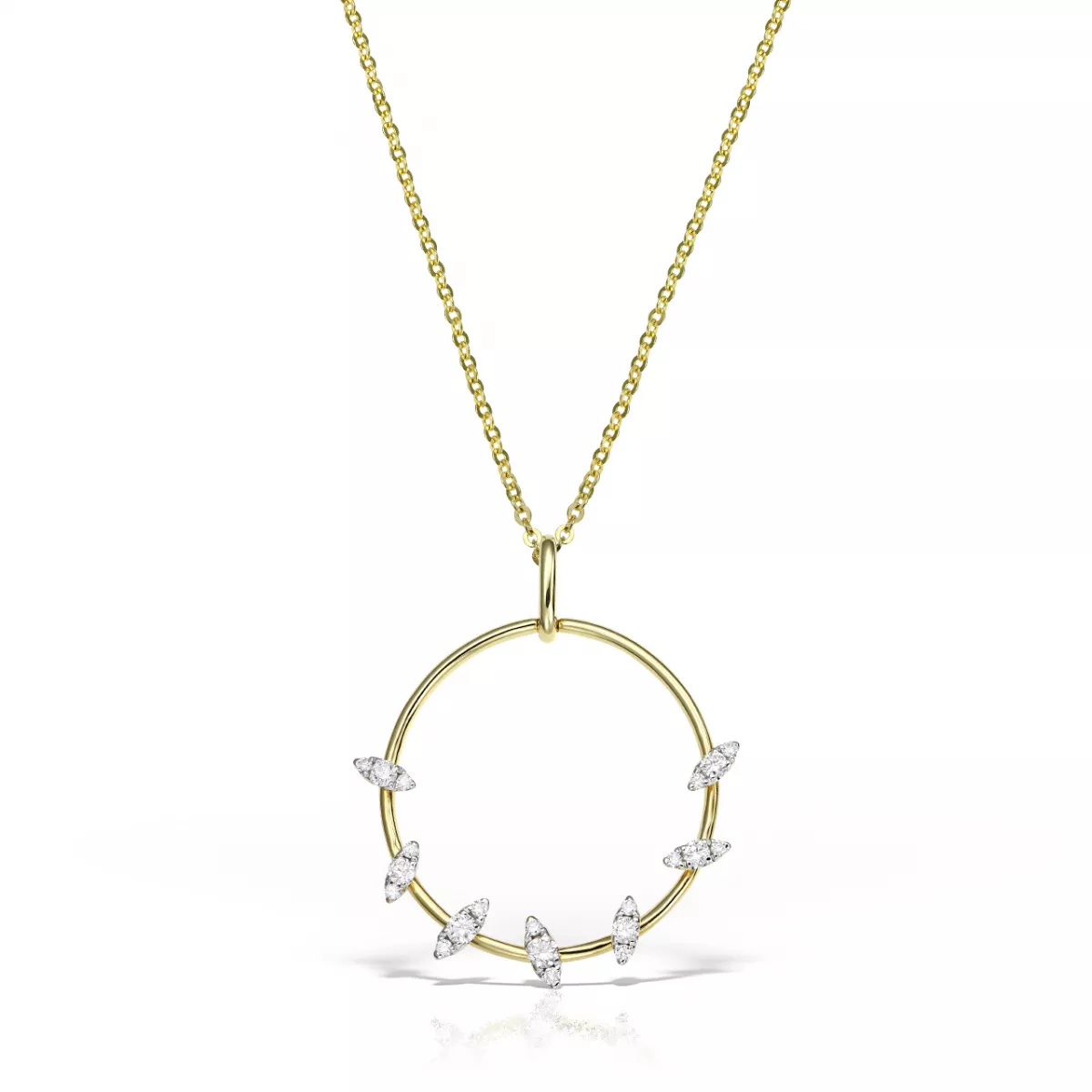 Lant cu pandantiv  Maria Granacci cu diamante, din aur galben de 18K