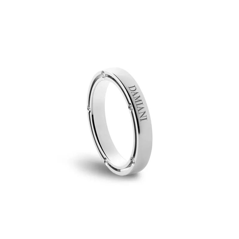 Verighete  Damiani D.Side cu diamante, din aur alb  de 18K