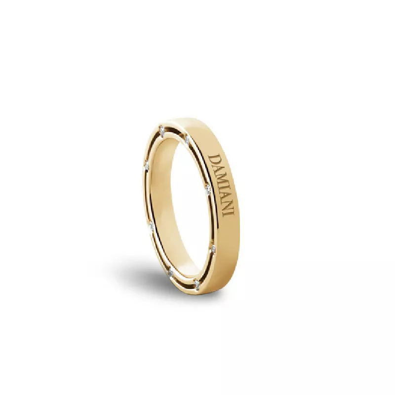 Verighete  Damiani D.Side cu diamante, din aur galben de 18K
