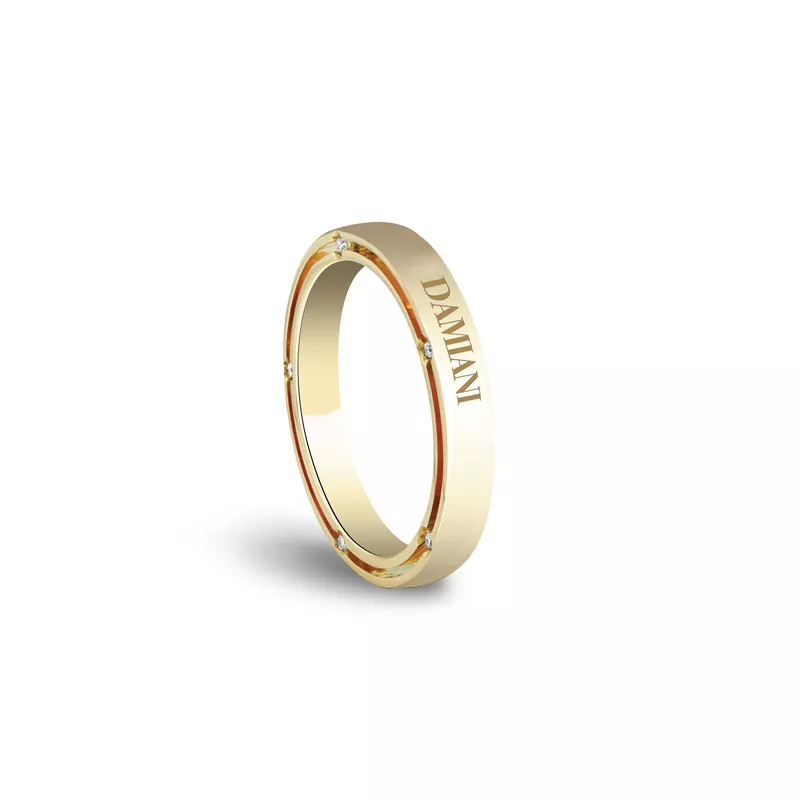Verighete  Damiani D.Side cu diamante, din aur galben de 18K