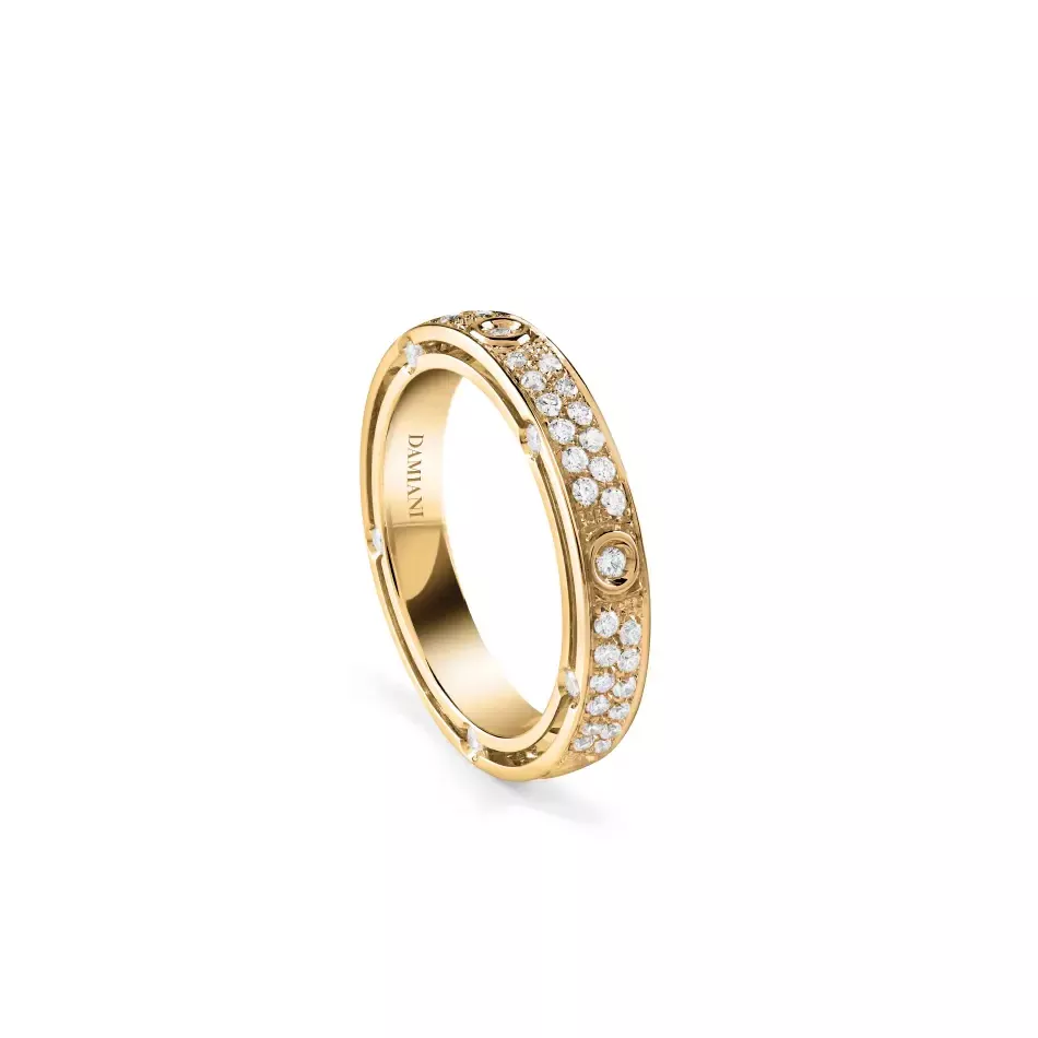 Verighete  Damiani D.Side cu diamante, din aur galben de 18K