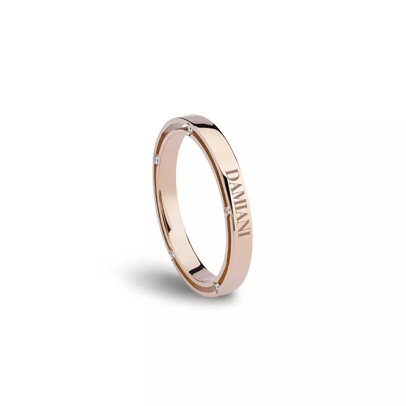 Verighete  Damiani D.Side cu diamante, din aur roz de 18K