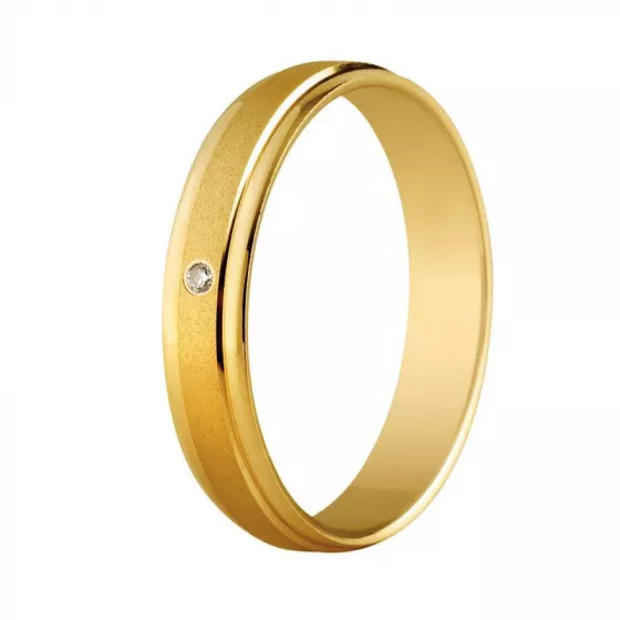 Verighete Insieme cu diamant, din aur galben de 18K