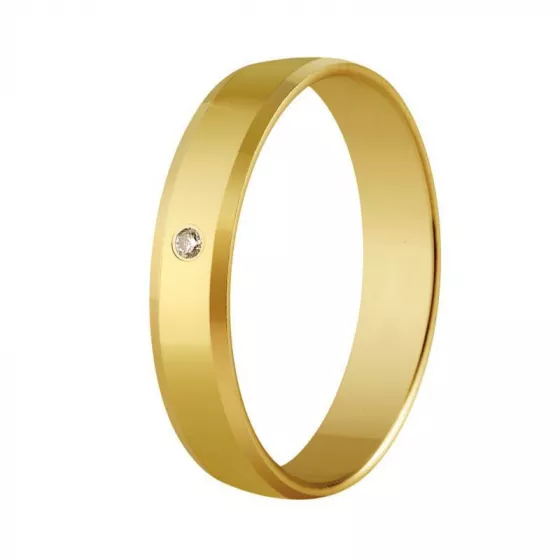Verighete Insieme cu diamant, din aur galben de 18K