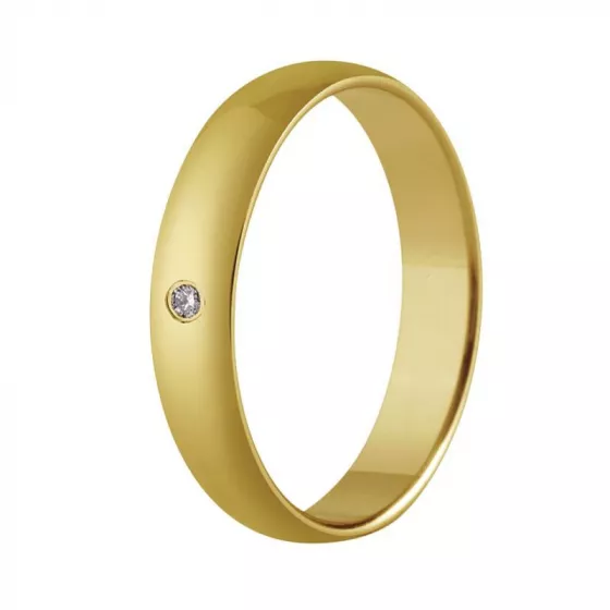 Verighete Insieme cu diamant, din aur galben de 18K
