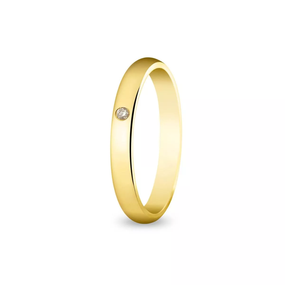 Verighete Insieme cu diamant, din aur galben de 18K
