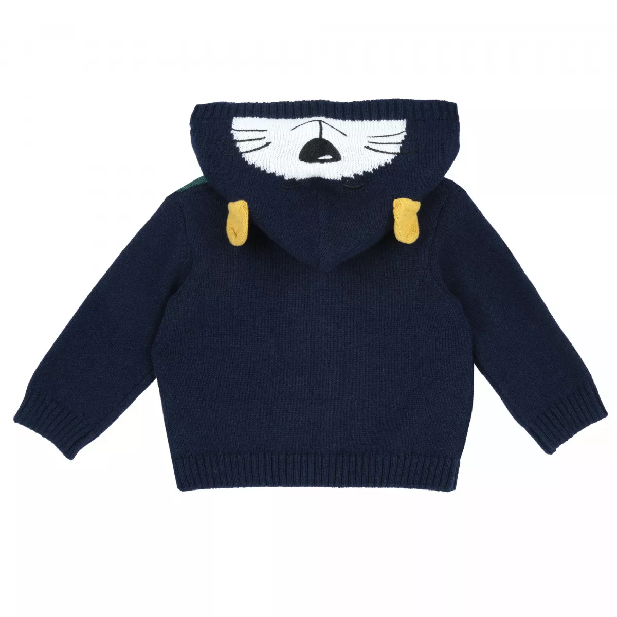 Cardigan copii Chicco tricotat cu gluga, albastru inchis, 01981-65MFCO, 74
