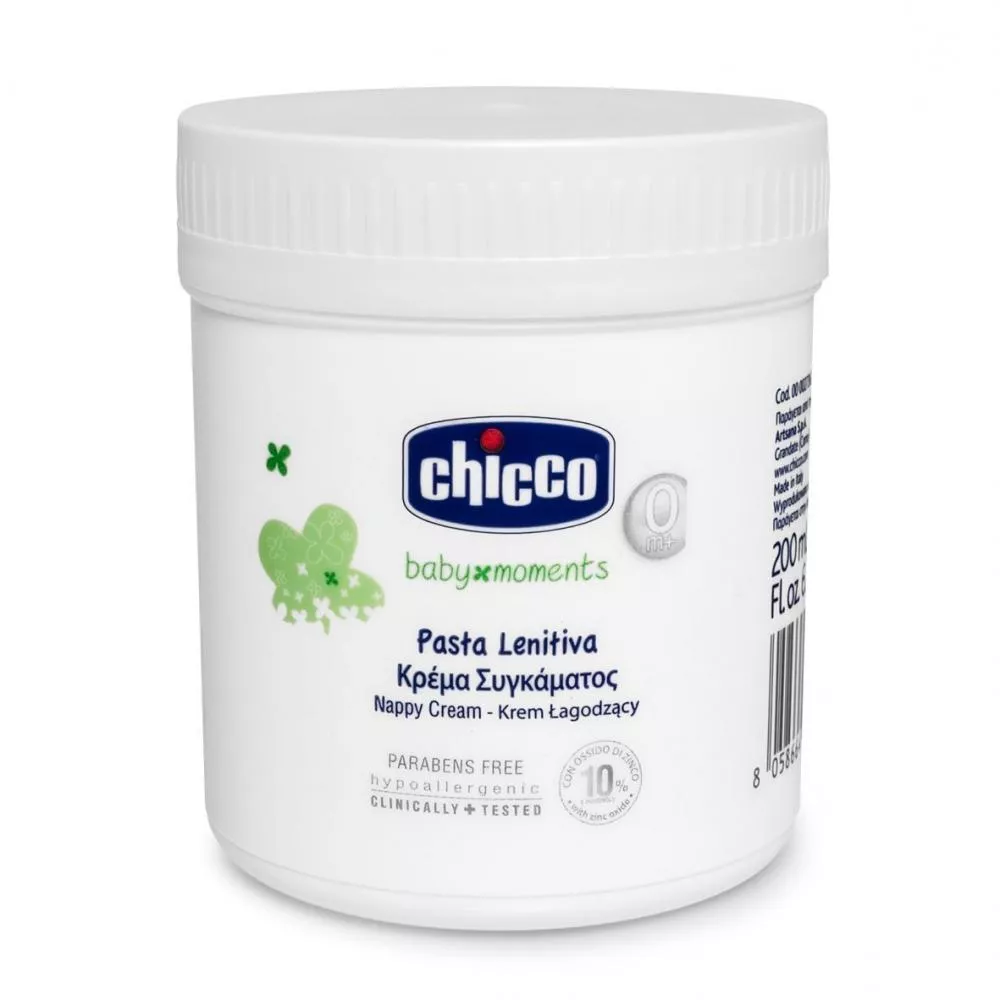 Crema antiiritatii Chicco scutec cu panthenol si oxid de zinc 0 luni+ (200 ml)