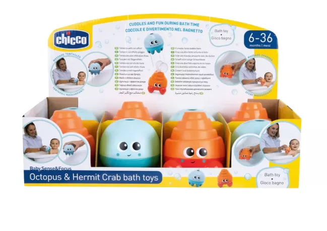 Jucarie de baie copii Chicco Crabul Hermit, 6-36 luni