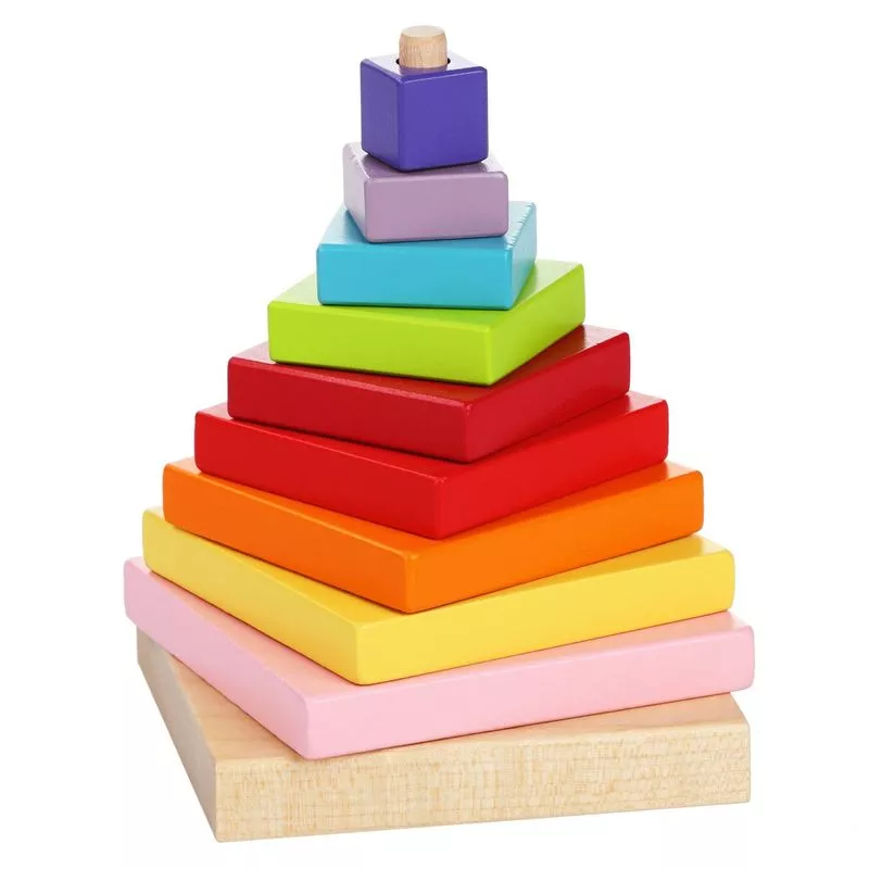 Jucarie din lemn Cubika Piramida culorilor, 18luni+