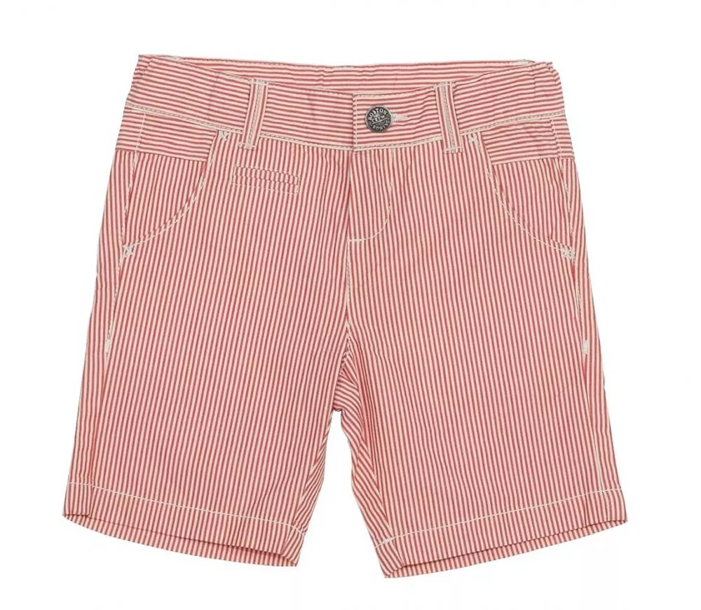 Pantalon scurt Chicco, alb cu rosu, 104