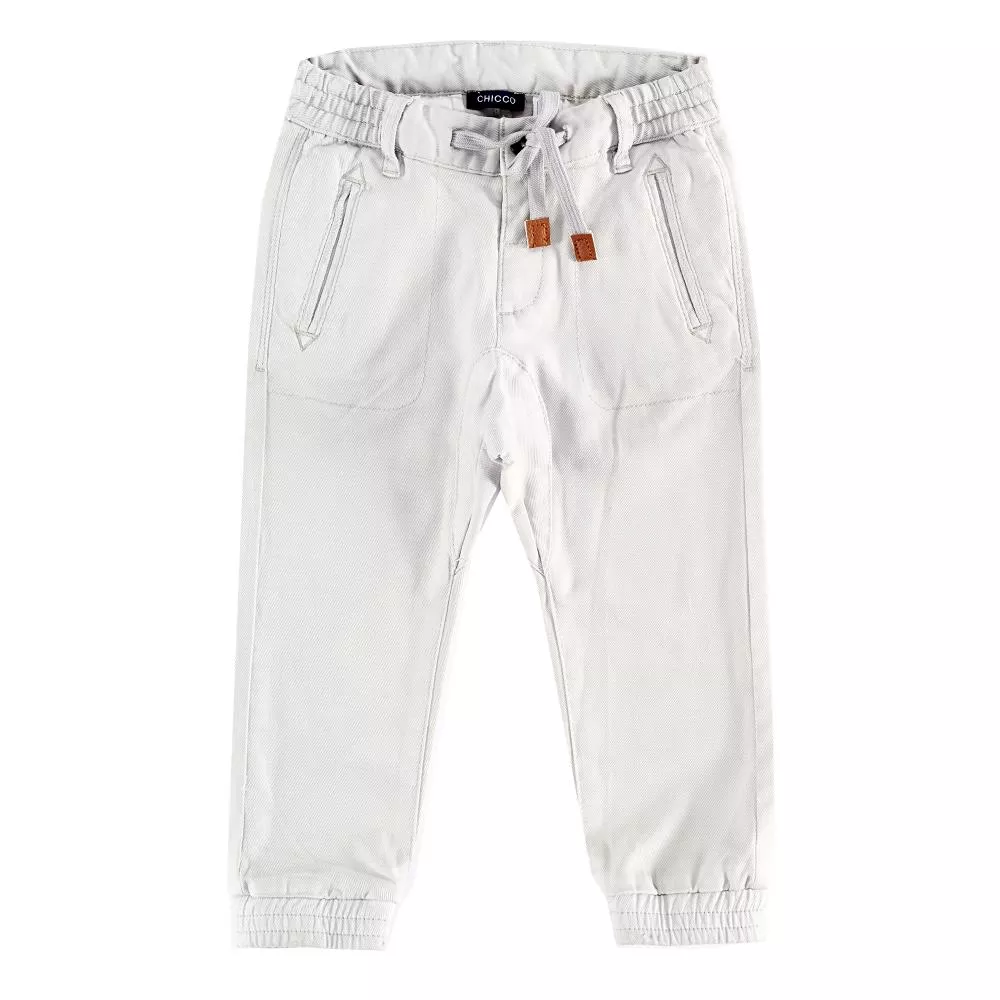 Pantaloni lungi copii Chicco, gri deschis, 116