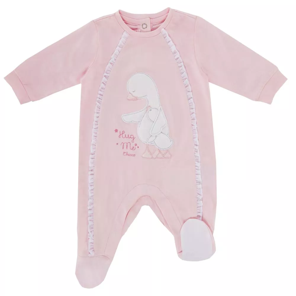 Salopeta bebelusi Chicco, cu botosei incorporati, inchidere spate, fetite, roz, 62
