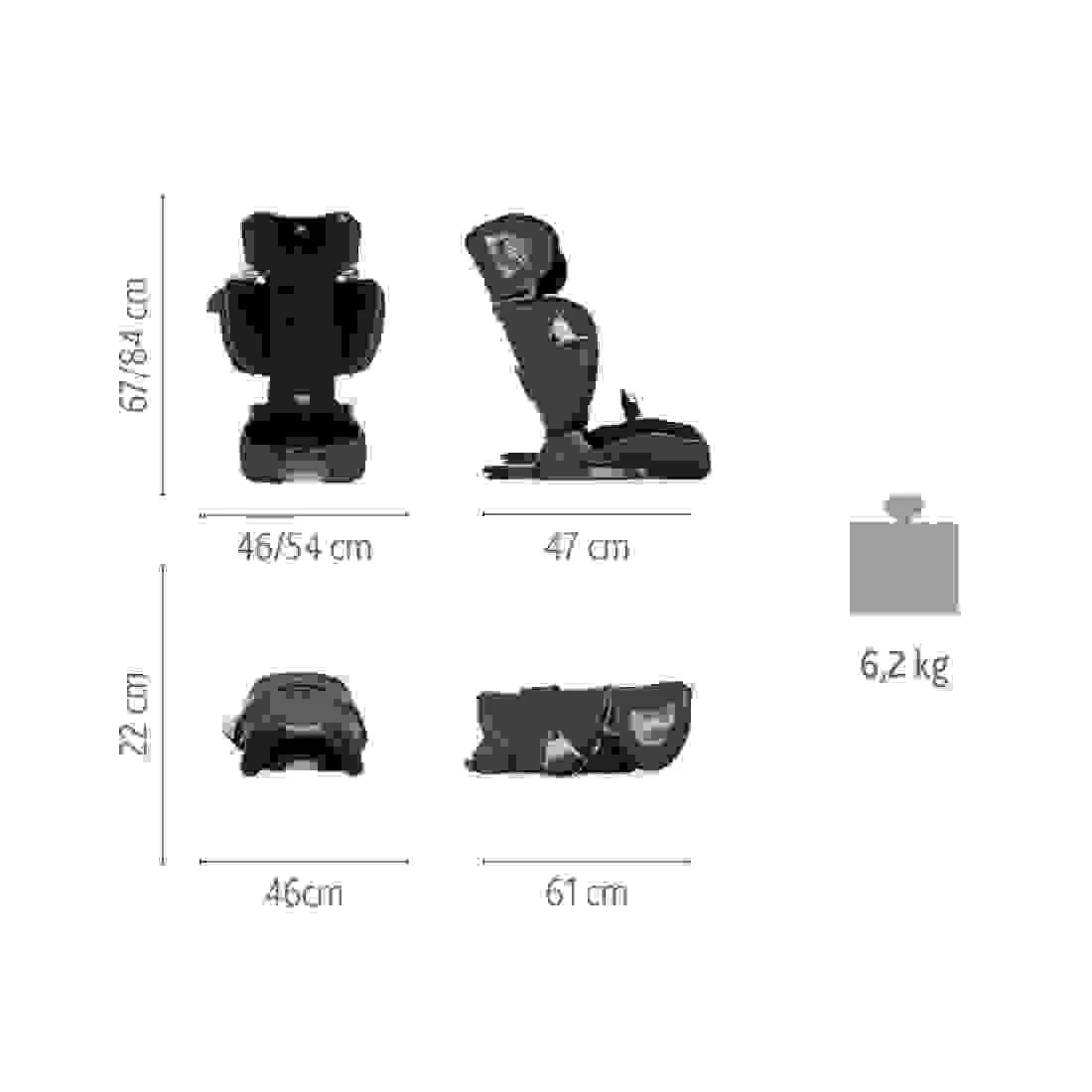 Scaun auto Chicco Fold&Go I-Size Isofix, Jet Black (Negru), 100-150cm, 3-12ani