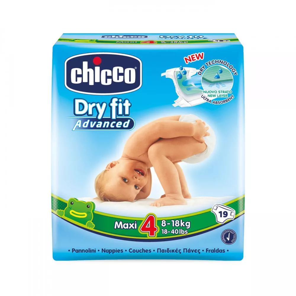 Scutece Chicco Dry Fit Advanced Maxi, nr.4, 8-18kg, 19buc