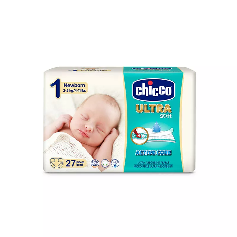 Scutece Chicco Ultra Soft, 2-5Kg, 27 Bucati
