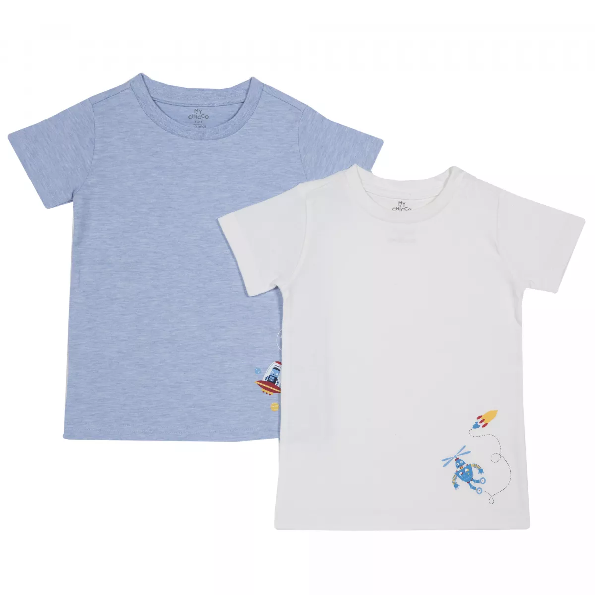 Set doua tricouri copii Chicco, albastru si alb, 104