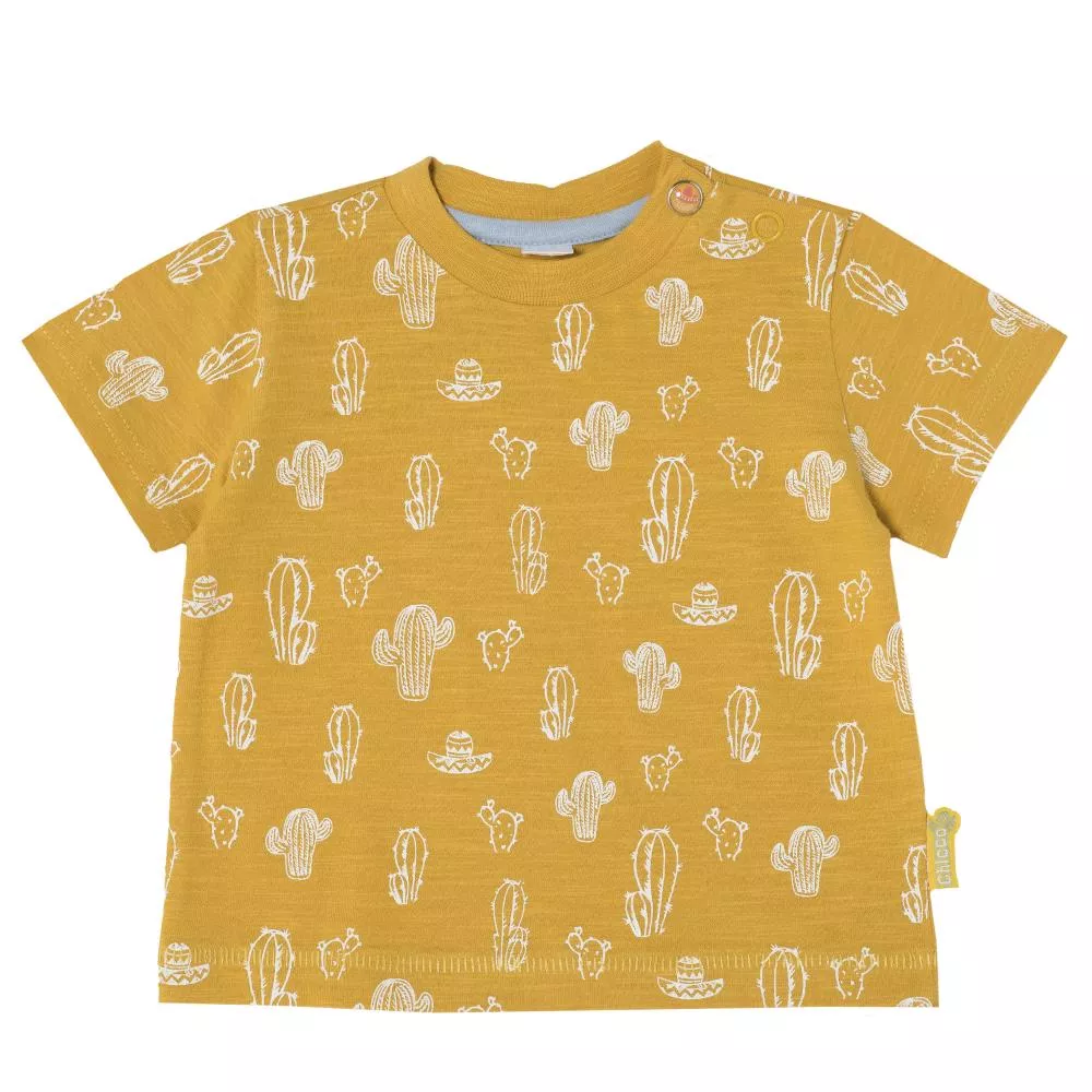 Tricou pentru copii, Chicco, maro cu model, 68
