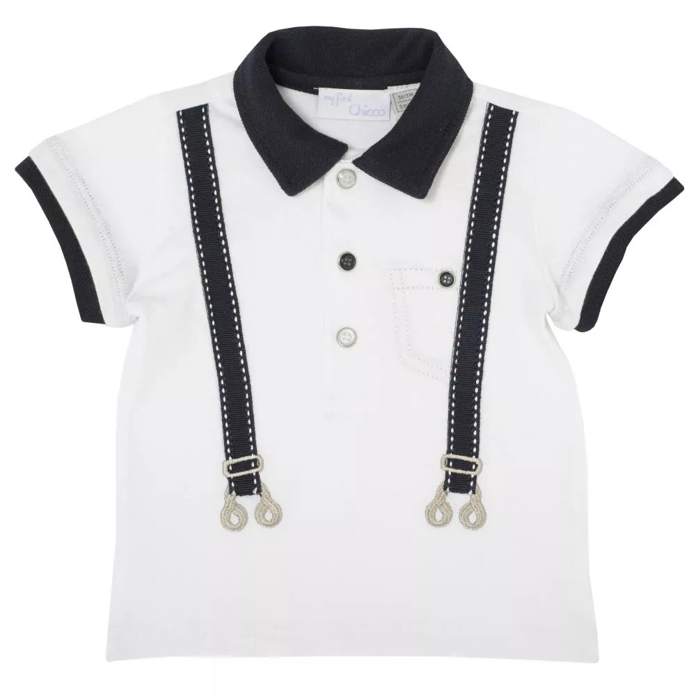 Tricou pentru copii, Chicco, polo, alb, 68
