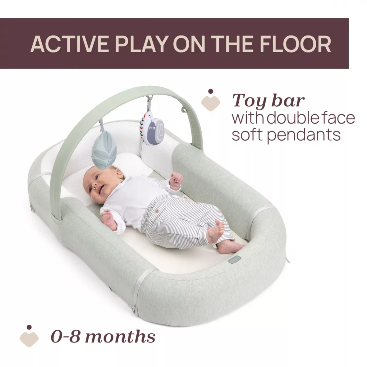 Babynest multifunctional 4 in 1 Chicco Mommy Pod, Olive 0 luni+