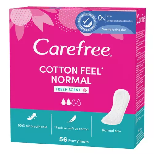 Absorbante zilnice Carefree Cotton feel normal fresh sent * 56 bucati, [],clinicafarm.ro
