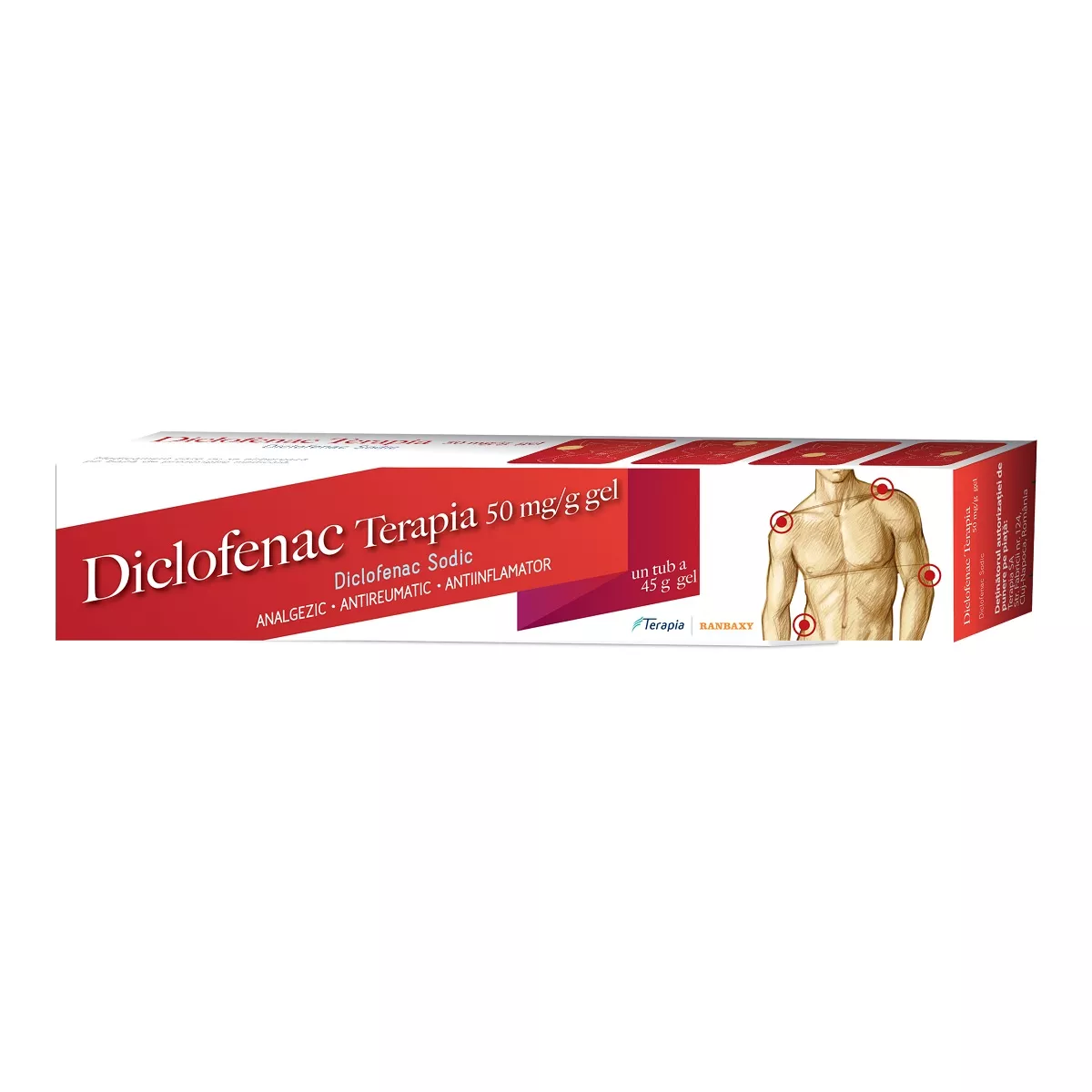 Diclofenac Terapia 50 mg/g gel * 45 grame, [],clinicafarm.ro