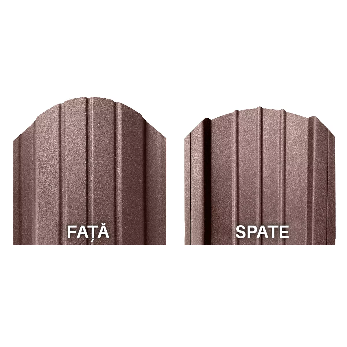 Sipca metalica semirotunda pentru gard, mat-duo, 0,5x120x1500 mm, RAL 8017