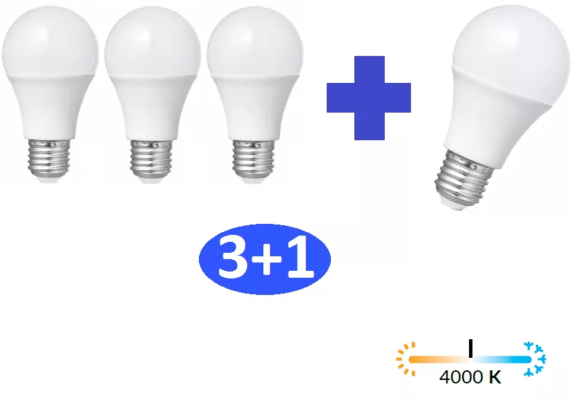 BEC LED A60 10W E27 815lm 4000K NW 840 200° 175-250V AC 3+1 GRATIS, [],electricalequipment.ro