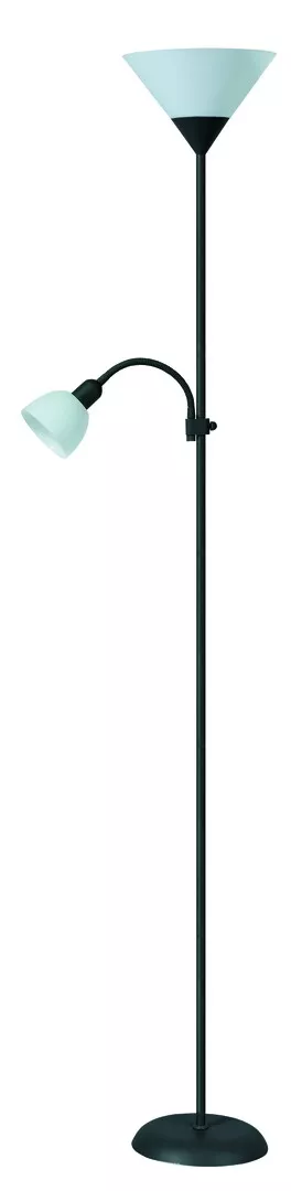 Lampadar - Lampa de podea action negru cu bura alba - 4062 | inclus timbru  verde 1.00lei, [],electricalequipment.ro