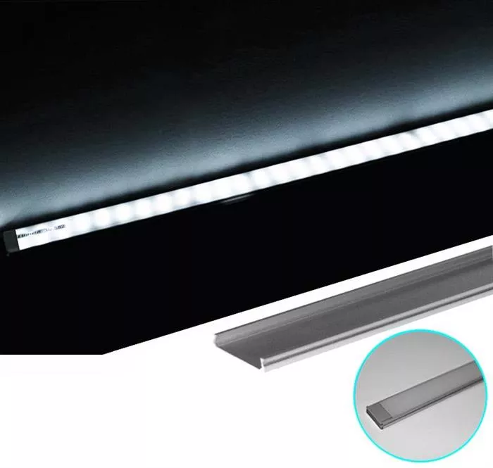 Profil Aluminiu LAT PT. pentru banda LED - 1metru, [],electricalequipment.ro