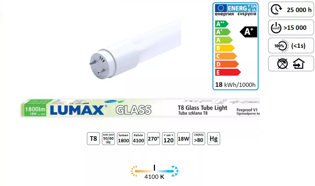TUB LED PLASTIC T8 9W 60CM 900lm 4100K NW 841 300° 85~265V AC, [],electricalequipment.ro