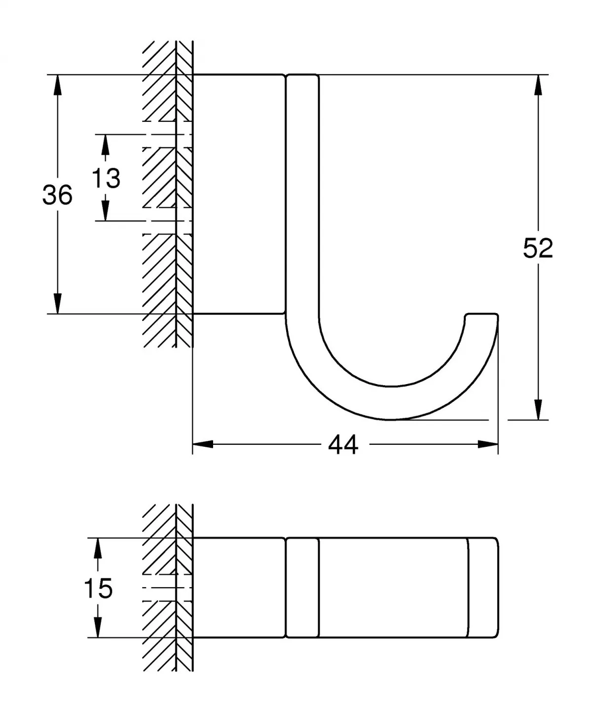 Agatatoare Grohe 41216KF0, Selection, pe perete, metal, mat, negru