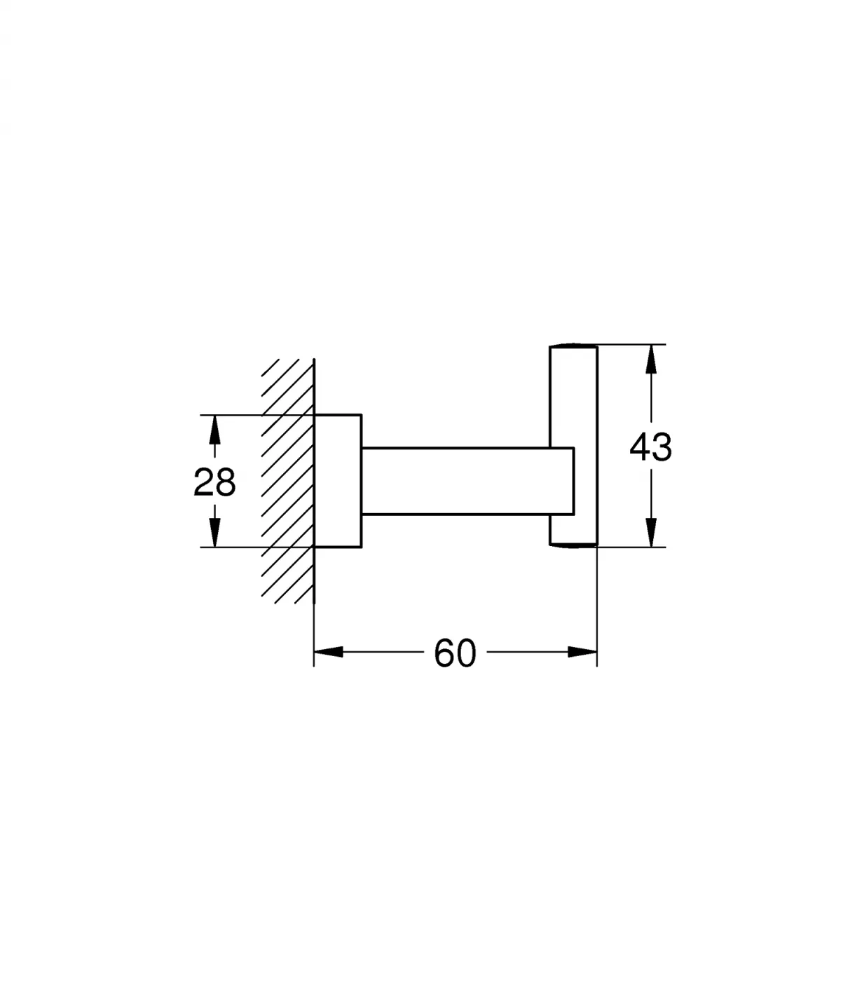 Agatatoare Grohe 40511AL1, Essentials Cube, pe perete, metal, mat, grafit