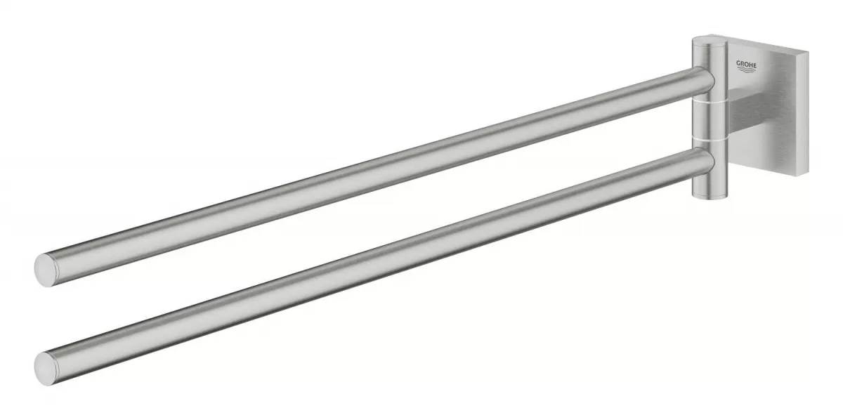 Bara prosop Grohe 40976DC0, Start Cube, pe perete, 440 mm, metal, mat, otel satinat