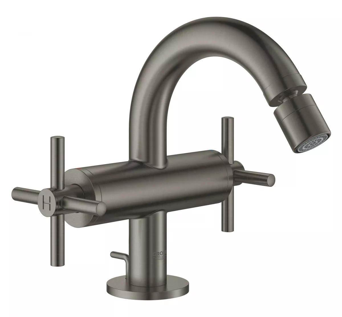 Baterie bideu Grohe 24027al3, Atrio, 3/8'', M, ventil, 167 mm, mat, grafit